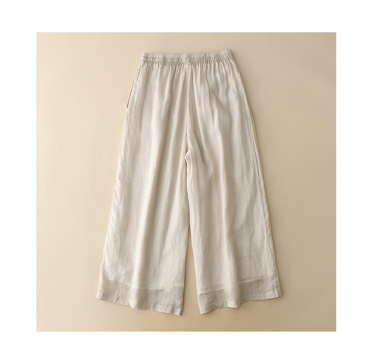 Cotton and linen pants/wide leg pants/cropped pants/Straight pants/baggy pants