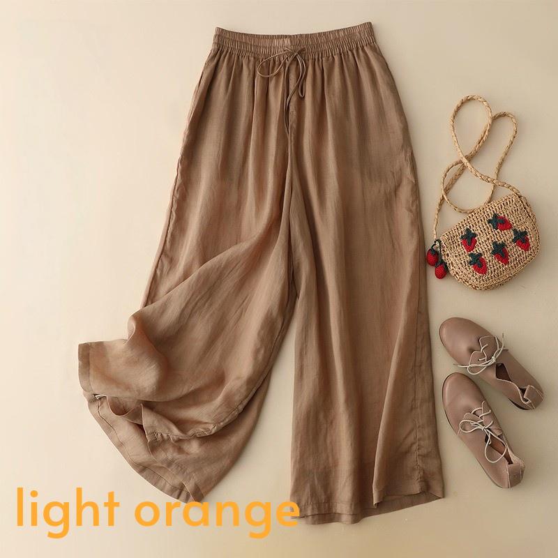 Cotton and linen pants/wide leg pants/cropped pants/Straight pants/baggy pants
