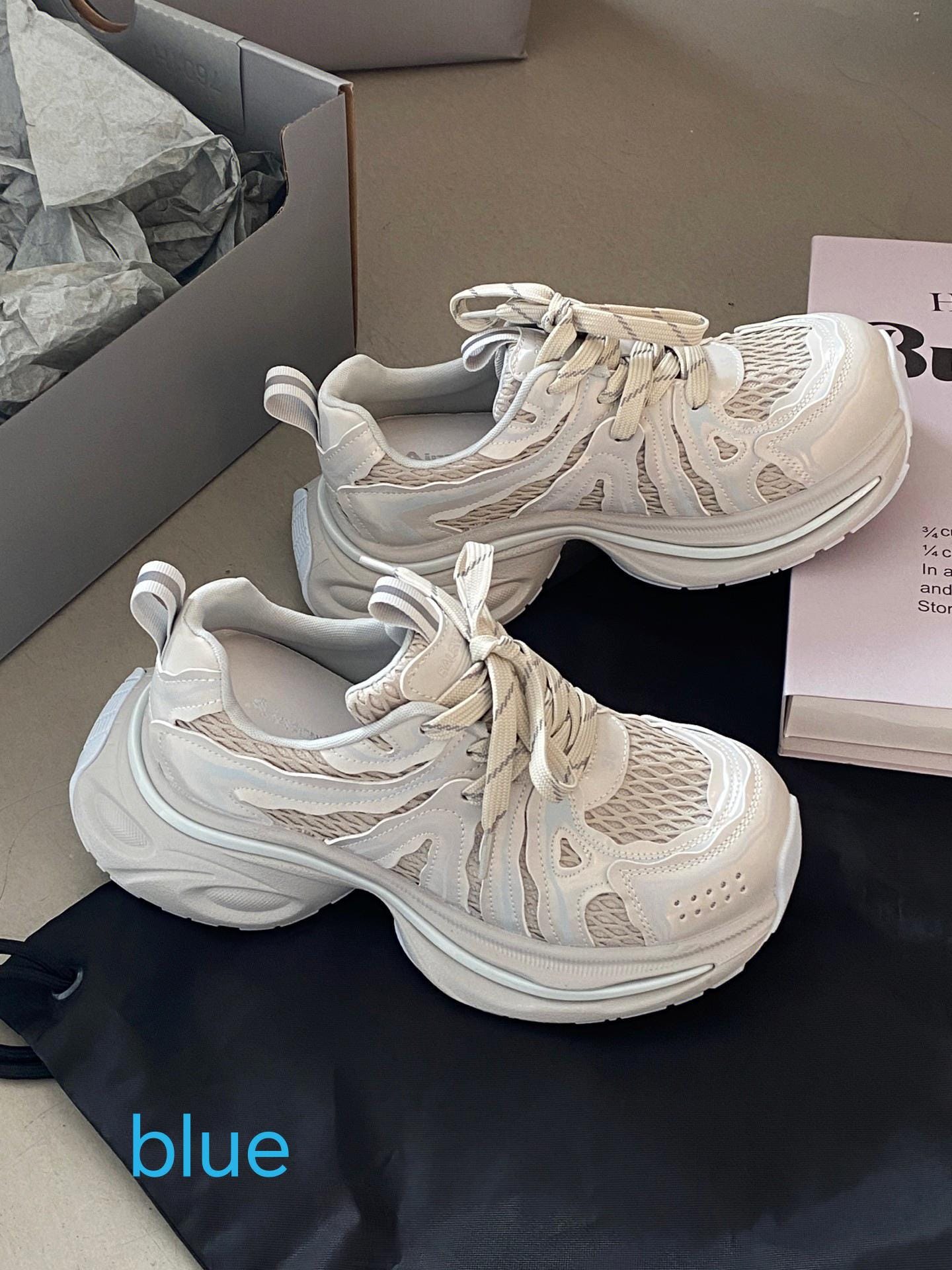 Women's thick-soled shoes/dad shoes/breathable mesh/lace-up/fashionable/wearable in all seasons/Personalized Gifts